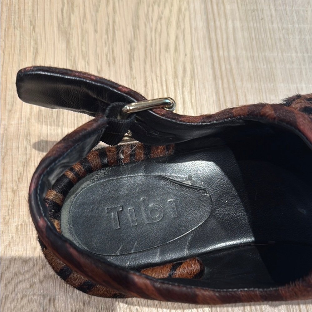 Tibi Brown and Black Animal Print Sandals - Picture 3 of 6